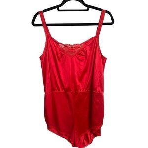 Vintage Olga Pinup Style Red Teddy